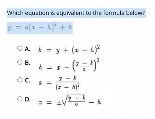Which equation is equivalent to the formula below?