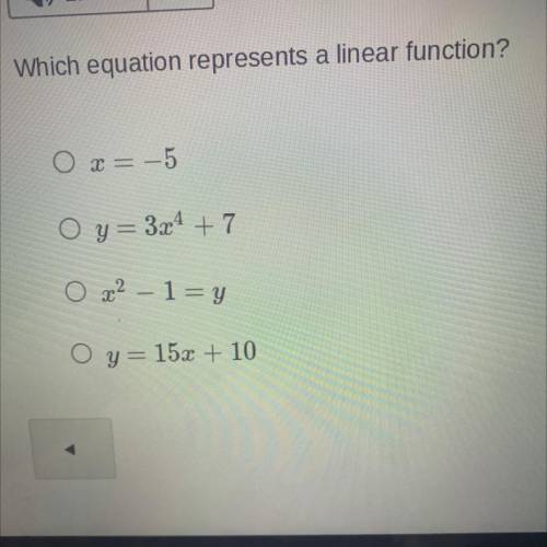 Which equation represents a liner function