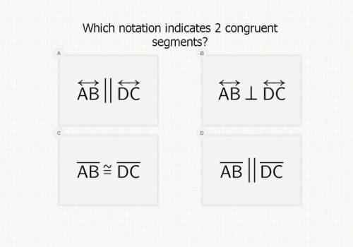 Which notation indicates 2 congruent segments