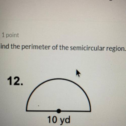 Find the perimeter of the semicircular region.