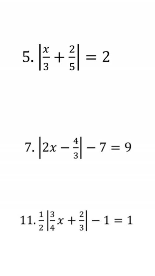 I dont get how to do this please help me
solve for the absolute value equation show your work