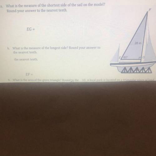 Geometry please help me I don’t get it A.What is the measure of the shortest side of the sall on th