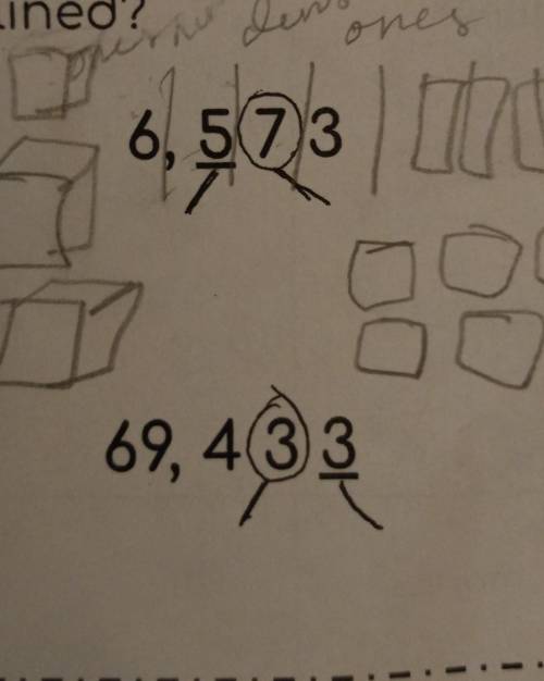 What is the Place Value position between the number circled and the number underlined!!! [PLEASE HE