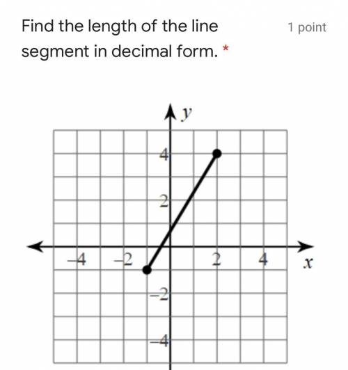 Find the length of the line segment in decimal form.