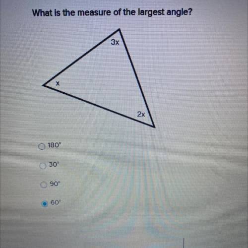 What is the measure of the largest angle?