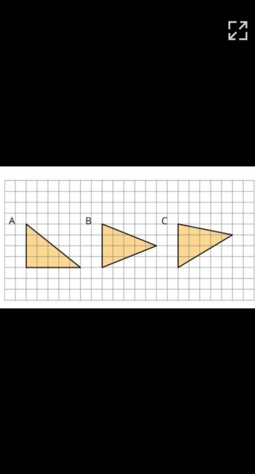 Which of the three triangles has the greatest area? Show your reasoning​