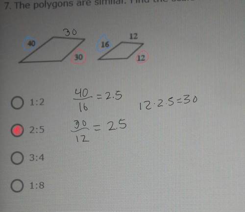 WILL MARK BRAINLIEST !!!

the polygons are similar. Find the scale factor of the smaller figure to
