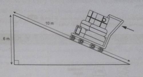 A trolley loaded with a bag is pushed along the slope as shown in the diagram The mass of the troll