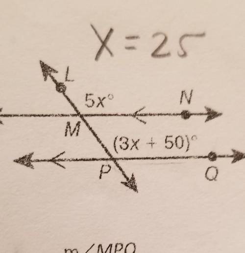 Solve for x of the given angle ​