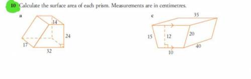Please show working for both questions, answer a) 2804cmsquared and b) 3740cmsquared. I have been t