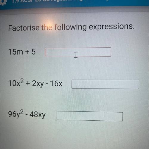 I have to factorise the following