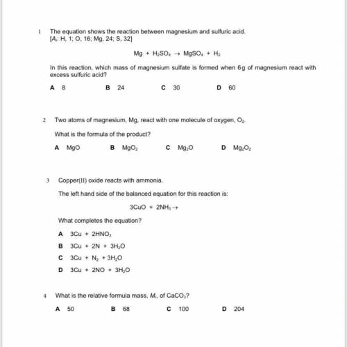 Please help!!! Question 1 to 8