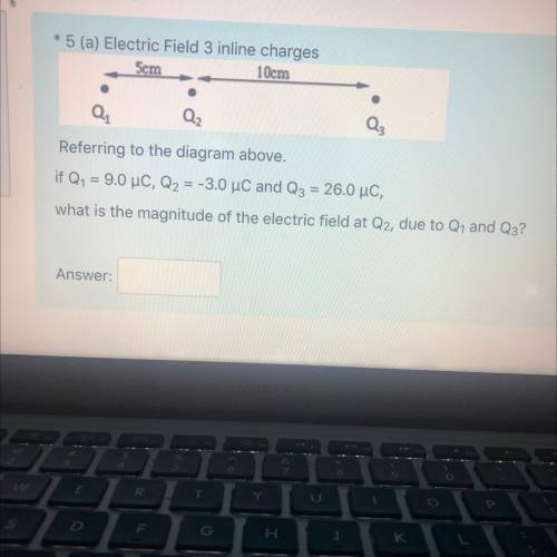 PLEASE HELP!

Electric Field 3 inline charges. 
Referring to the diagram above.
if Q1 = 9.0 uC, Q2
