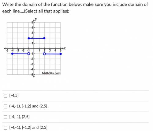 Please help!

What would be the domain of each line?
Answer and explanation please I am so confuse
