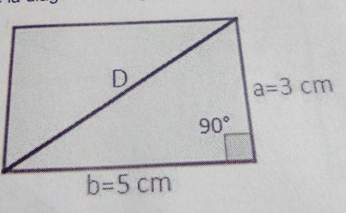 Calculates the measure of the diagonal of the following quadrilateral:please​