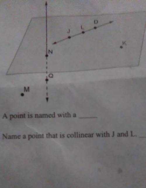 A point is named with the aname a point that is collinear with j and l​