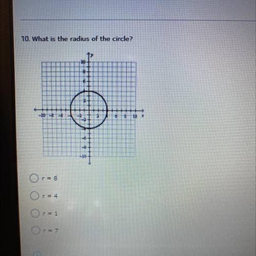 What is the radius of the circle? A. R=8 B. R=4 C. R=1 D. R=7