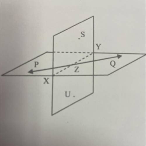 3. What are two other names for QP?

4. Name two opposite rays in the figure.
5. Name the plane th