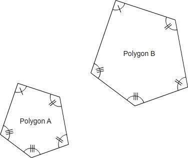 Which statement about the polygons is true?

Polygon A is similar to Polygon B because Polygon B i