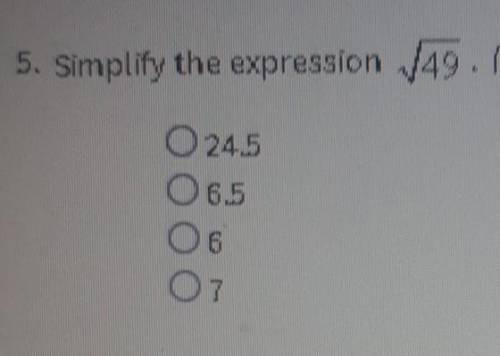 5. Simplify the expression _49. O245 O 65 06 07​