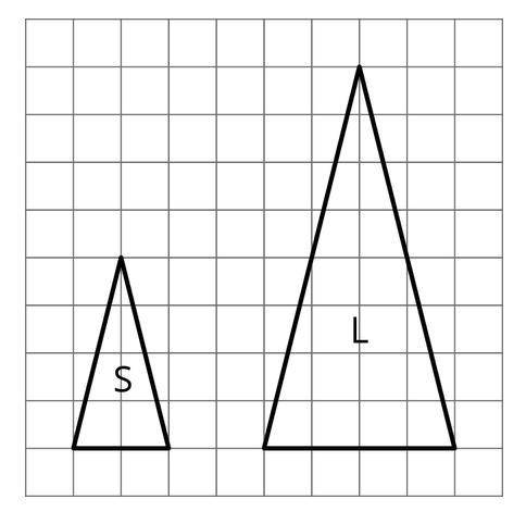 c. Triangle M is also a scaled copy of S. The scale factor from S to M is 3/2. What is the scale fa