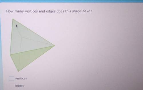 How many vertices and edges does this shape have? vertices edges Submit ​