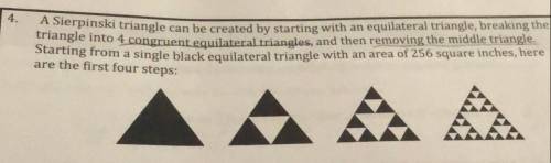 A Sierpinski triangle can be created by starting with an equilateral triangle, breaking the triangl