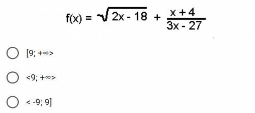 Determine the domain of the following function: