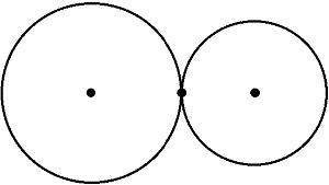 These circles are: 
A. concentric
B. none of these
C. tangent
D. congruent