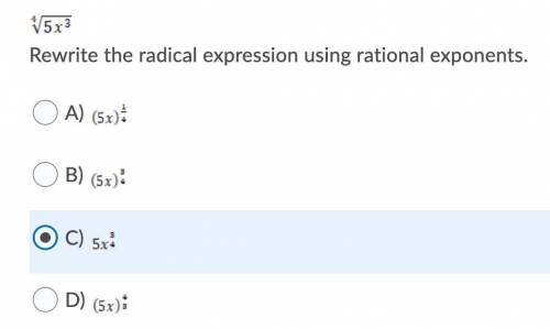 Rewrite the radical expression using rational exponents.