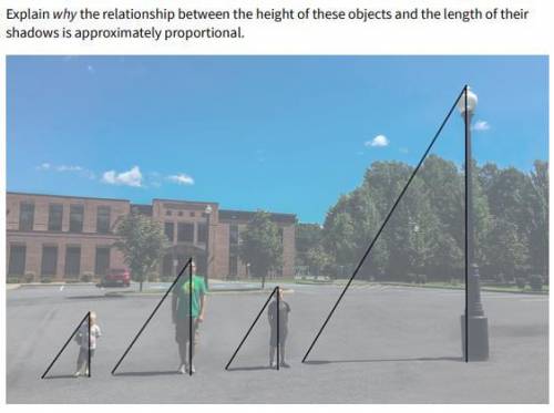 Explain why the relationship between the height of these objects and the length of their

shadows