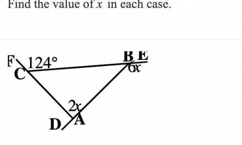 Find the value of x in each case.