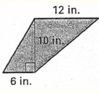 Referring to the figure, find the area of the
trapezoid shown.
