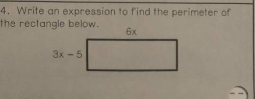 Write an expression to find the perimeter of the rectangle below.