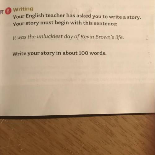 Writing

Your English teacher has asked you to write a story.
Your story must begin with this sent