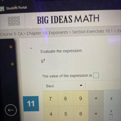 Evaluate the expression,
52