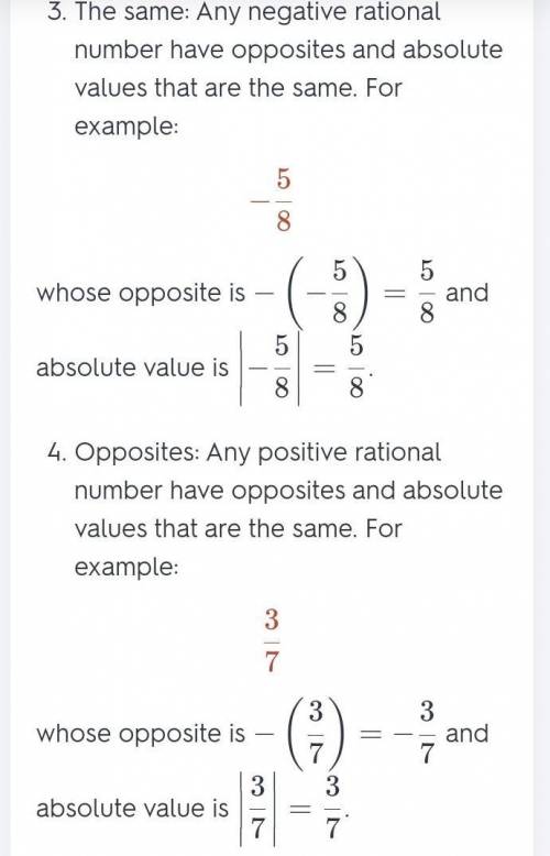 Write a rational number whose opposite and absolute value are the opposites. Plz I NEED DONE ASAP.