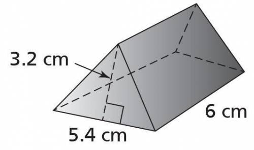 What is the volume of the triangular prism?