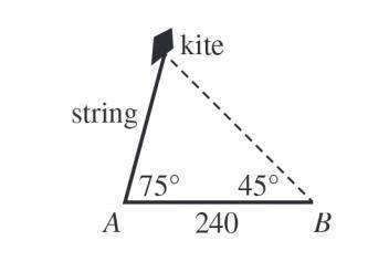 GET BRAINLIEST! The figure below shows a flying kite. At a certain moment, the kite string forms an