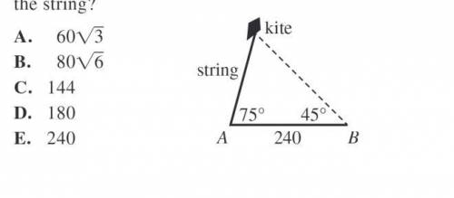 The figure below shows a flying kite. At a certain moment, the kite string forms an angle of elevat