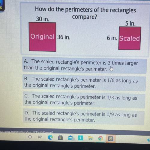 How do the perimeters of the rectangles compare?