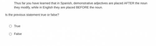 I am really bad at Spanish Is this true or false?