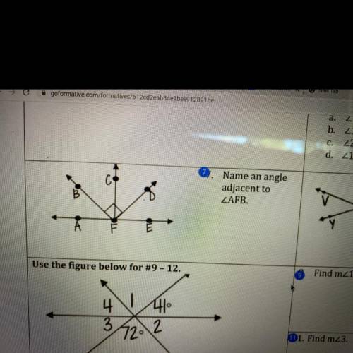 Name an angle adjacent to