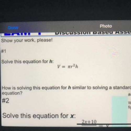 Solve the equation for h?