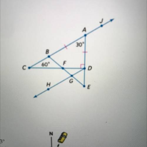 A.) Name an angle complementary for to angle FDG
B.) Name an angle supplementary to angle CBF