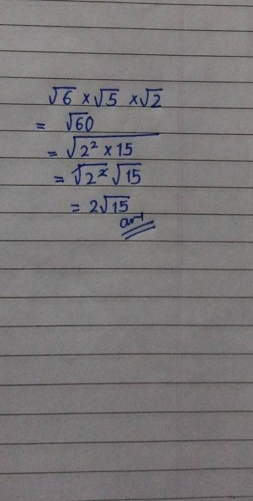 √6·√5·√2 what is the answer for this. Im very confused