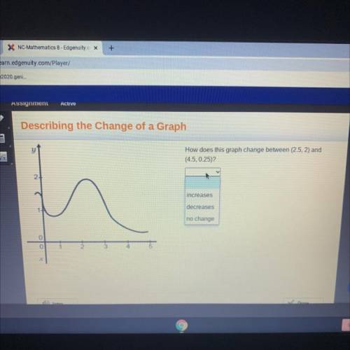 Please help it would mean a lot thanks ! :)

How does this graph change between (2.5, 2) and (4.5,
