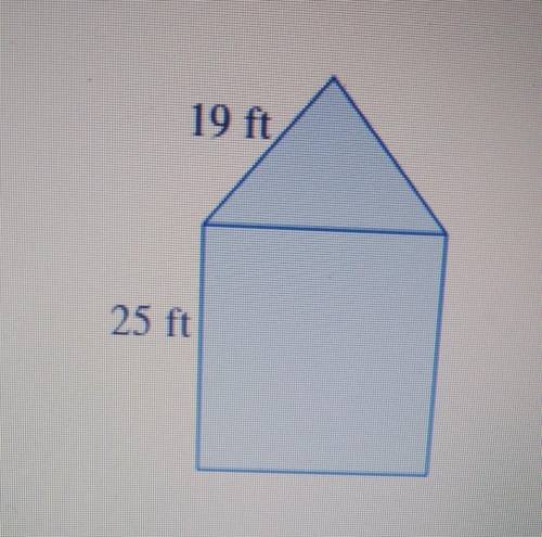An isosceles triangle (two sides equal) is placed on top of a square as shown in the picture. if th