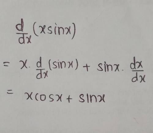 Differentiate the following functions with respect to x xsin x​