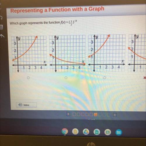 Representing a Function with a Graph
Which graph represents the function f(x)=(3/2)-x